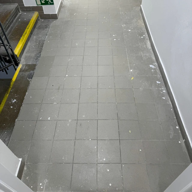 Before: Residue left by building work.