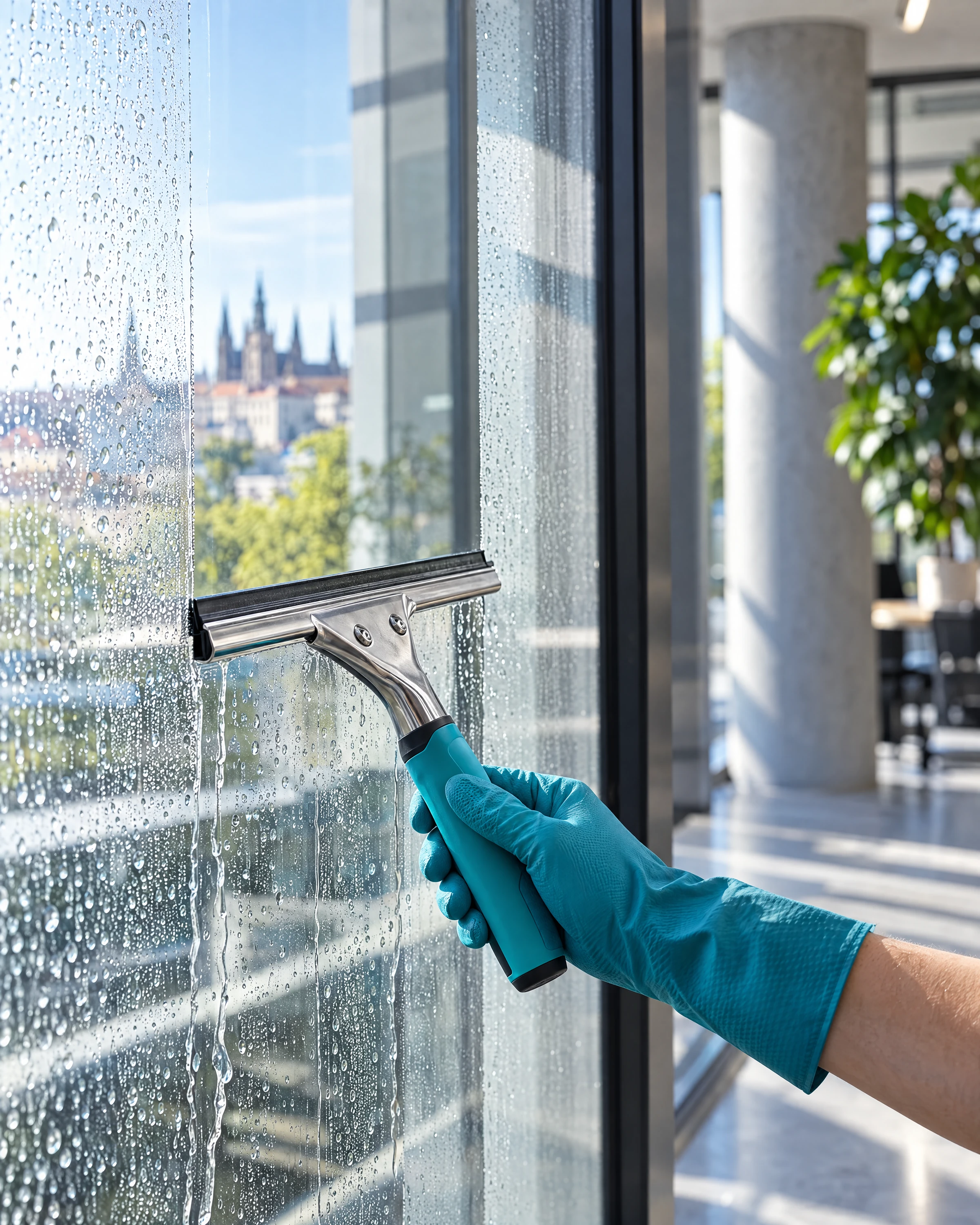 Saubere Fenster und Glasflächen